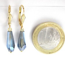 Rheinkiesel Ohrringe Trapez Wählbar: Massiv 333 Gold 8K - 585 Gold 14K - (21