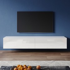 TV Fernsehschrank Fernsehtisch Lowboard Schubladen Tisch Weiß Hochglanz 180cm