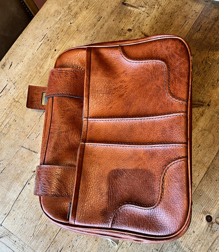 Braune leder aktentasche mit - braune,