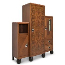 ANTIK! Vitrinenschrank restauriert Art Déco um 1930 Nussbaum Vertiko