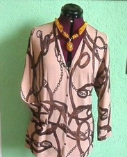 ★FUTURA moda★ Wunderschöne Strickjacke,  Gr XL Beige ,Braun, Kettendruck Strass★