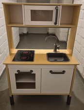 IKEA Kinderküche duktig, Holz & weiß + Supermarkt Aufkleber 