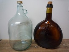 5 L Weinflasche  Gärballon  Glasballon +3L Flasche Bocksbeutel braun alt