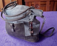 Sehr Schöne Marken"Eddie BAUER"Leder Tasche Grau/Braun Top QUALI NP:149,99 Neuw.