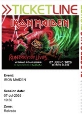 Iron maiden ticket lissabon - iron,