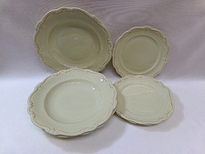 Rosenthal Pompadour beige -roter Rand -3 Suppenteller-3 Kuchenteller