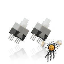 2 x Mini Schalter Push Button Switch Drucktaster Mikroschalter rastend DIP 6