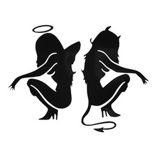 Engel Teufel Aufkleber Sticker