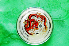 "Lunar II  Year of the Dragon color"  2oz Silbermünze  Australia Perth Mint 2012