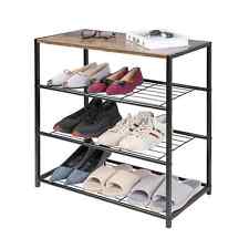 4 Schicht Schuhregal Schuhständer Schuhablage mit Regal Stahl und Holz rs0087dc