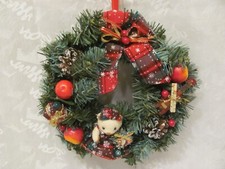 Weihnachten : Türkranz  mit Kunsttanne und hübscher Deko  24 cm Durchmesser