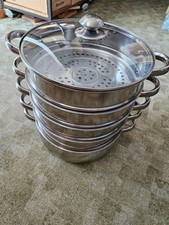 4 Lagiger Dampfgarer Dampfkochtopf Dampfkocher Mantowarka Edelstahl 28cm