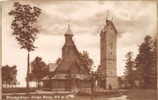 AK Riesengebirge Kirche Wang Echt Foto Postkarte vor 1945 (D40074)