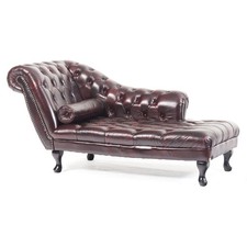 Chesterfield Rot Chaise Lounge