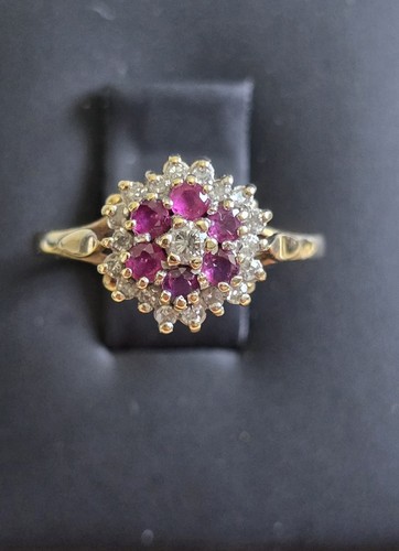 Rubin und diamant - diamant, ring