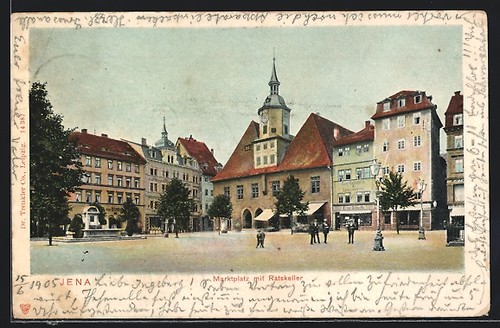 Ansichtskarte jena marktplatz - ansichtskarte,