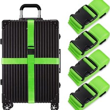 Koffergurt Set 4 Stück Verstellbar Gepäckband Rutschfest Personalisiert Grün