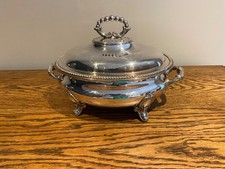 ANTIKER HOCHWERTIGER 19. JAHRHUNDERT MARTIN HALL & CO SILBERTELLER DECKELTERRINE WÄRMER SERVIERER