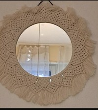 Spiegel, Spiegel Rund, Makramee, Boho, Wanddeko