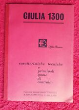 Alfa Romeo Giulia 1300 Technische Daten Datensteuerung 9/1964 Original-Zubehör-Hersteller
