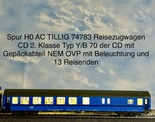 Spur H0 AC TILLIG 74783 Reisezugwagen CD 2. Klasse Typ Y/B 70 mit Gepäckabteil