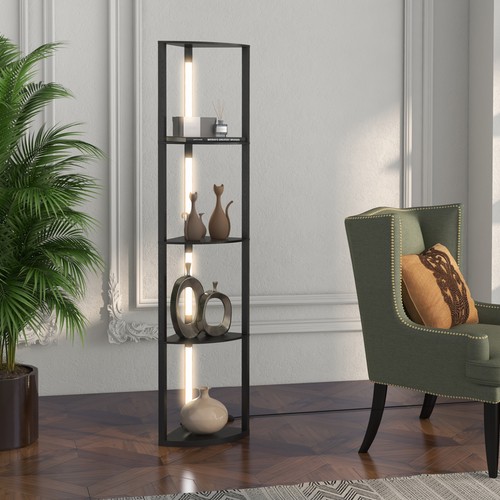 Homcom stehlampe led w - led,
