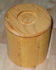 (Nr. 1) Holzdose mit Deckel, massive Linde, Aufbewahrung von Getreide/Nudeln ...