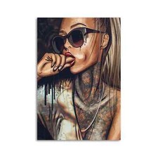 Sexy Tattoo Girl Wandbild XXL Canvas Leinwand Poster Acrylglas Wohnzimmer