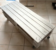 couchtisch, shabby chic, weiß, rollbar