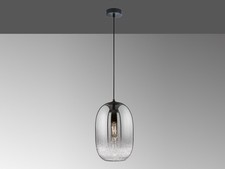 Kleine Rauchglas Pendelleuchte