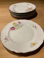 6 Zierteller von Zeh Scherzer Bavaria Germany Elite mit Blumenmotiv