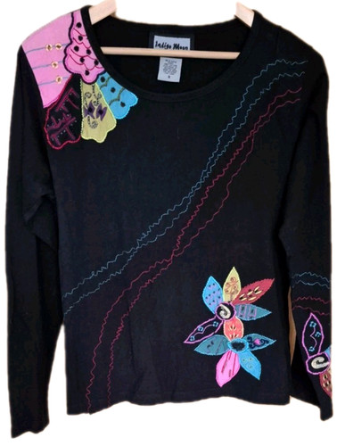 Indigo moon top bestickt - indigo,