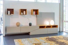 Sudbrock Moderne Wohnwand Kombination Lack Grau Asteiche Natur