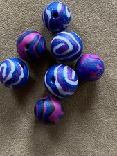 7 Stück Fimoperlen, Mehrfarbig lila, 2 Größen/Farbmix, Kinder-/Damenperlen