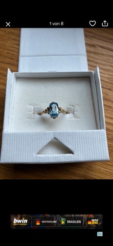 Natührlicher aquamarin ring - natührlicher,