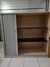 Aktenschrank mit Querroladen Dekor Ahorn - Rollo silber