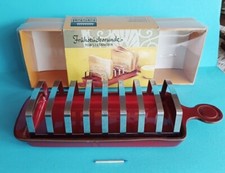 OVP Vintage Rastal Design Studio Toast Brot Ständer Halter Keramik rot Metall