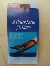 Silkona Damen Fein Kniestrümpfe 30den Gr.35-41 NEU Braun 1 Paar