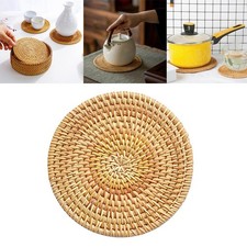 Natürliche Rattan Tischset Handgewebte runde Rattan Tischsets für den Esstisch