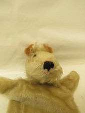 X-39358	Steiff Handpuppe Hund, mit Holzwolle gestopft, L. ca. 24 cm