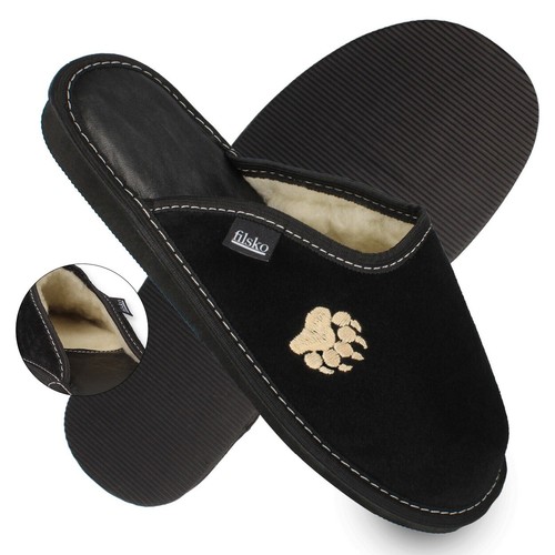 Hausschuhe herren leder mit - leder,