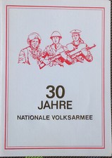 DDR Gedenkblatt A5 - 30 Jahre NVA - ESST: 1986