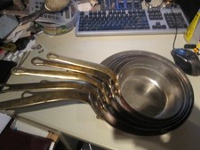 5 SET Kupfertopf Stieltopf Kasserolle Sautoire  Topf Kupfer Casserole  Mit Messi