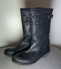 Boots Nieten Schnallen Leder