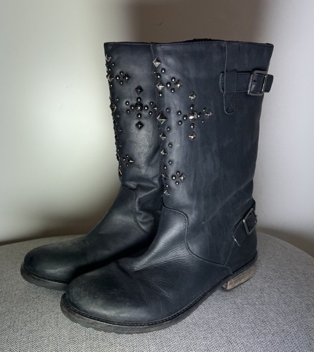 Boots nieten schnallen leder - boots,