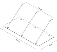 Glas Vordach V2A Edelstahl