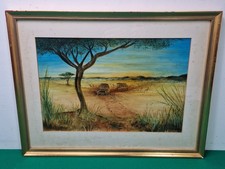 1976 gerahmtes Land Rover Safari Afrika Landschaft Aquarell Gemälde von RG Cox