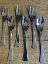 BSF Edelstahl 18/8 Besteck 6 Kuchengabeln Modell unbekannt 14,3 cm