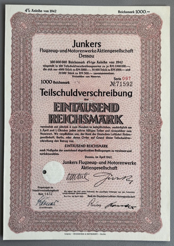 Historische aktie junkers - /,