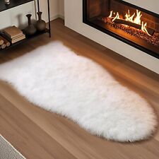 iHeroo Faux Lammfell Schaffell Teppich, 75x120 cm Weicher Flauschiger Teppich Wo